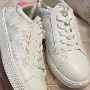 Michael Kors White Sneakers with Pink Accents
